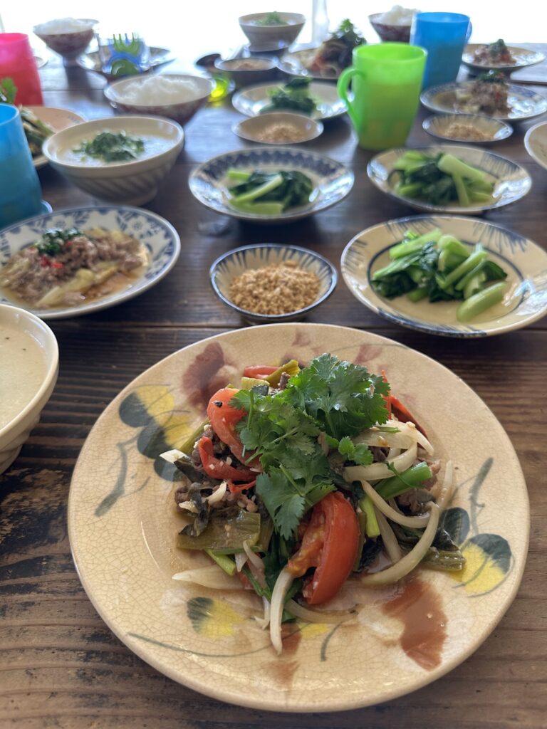 牛肉と高菜の炒め物　ベトナム家庭料理