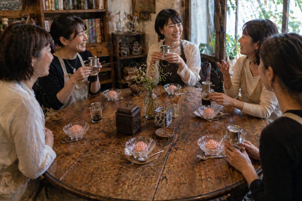 デザートとベトナムコーヒーでレッスンの振り返り