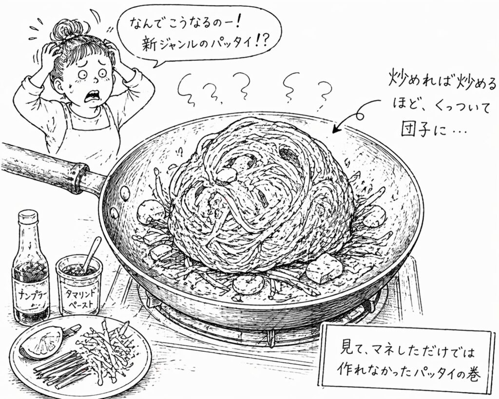 見ただけでは作れなかったタイの焼きそば、パッタイ。