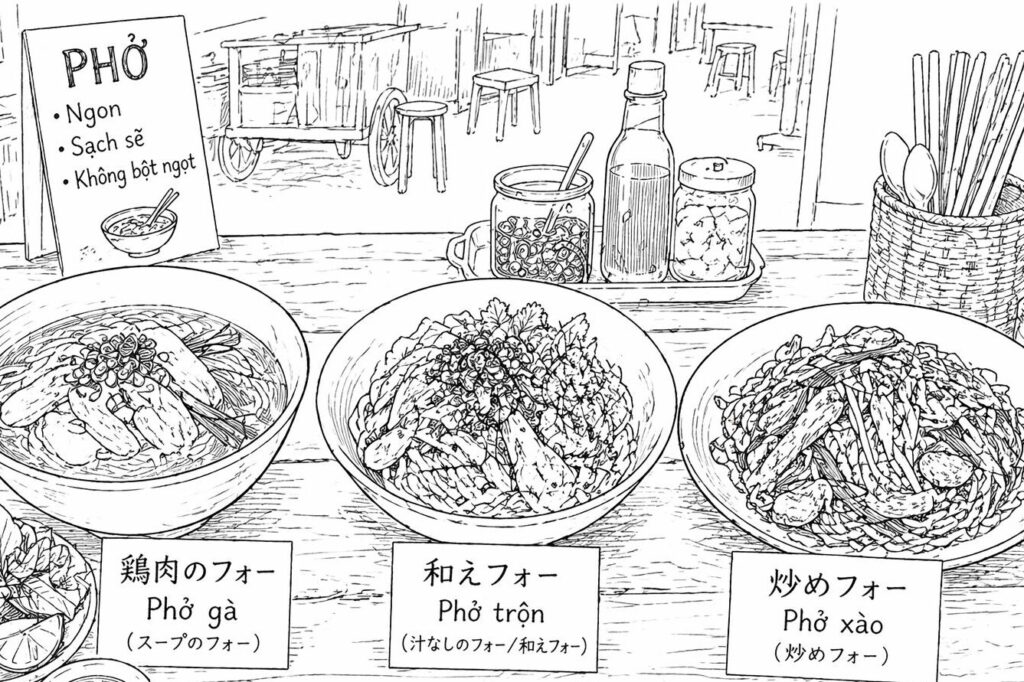 様々なベトナムのフォー