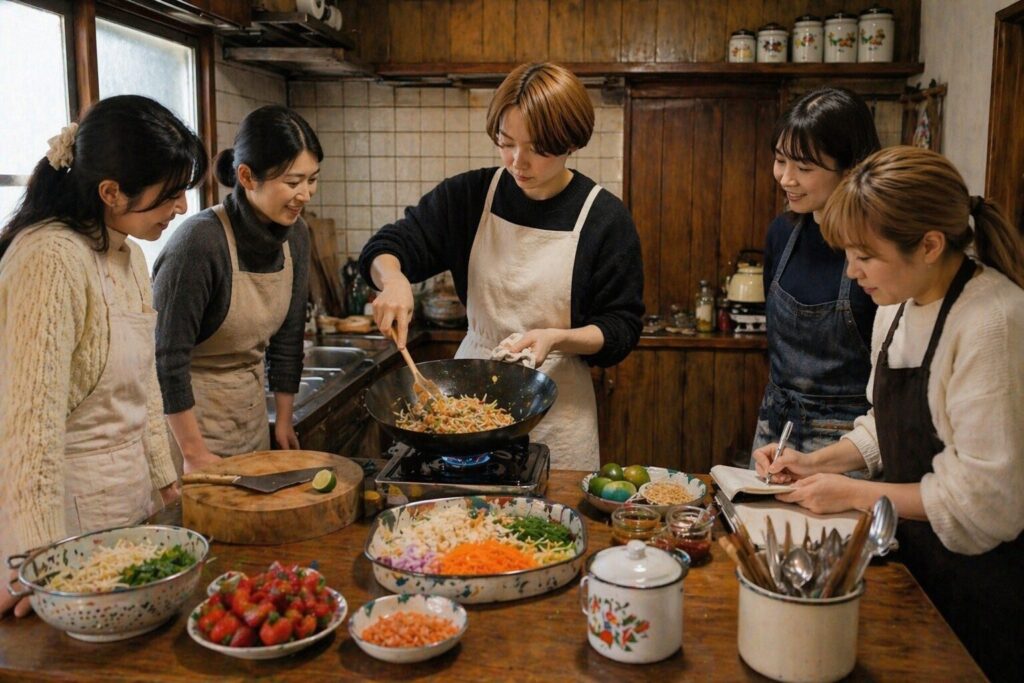 ベトナムのおかってレッスン風景