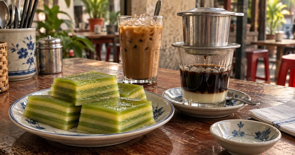 ベトナム南部の伝統蒸し菓子。Banh da lon。バインザーロン。