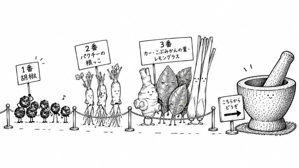 石臼に入れる順番